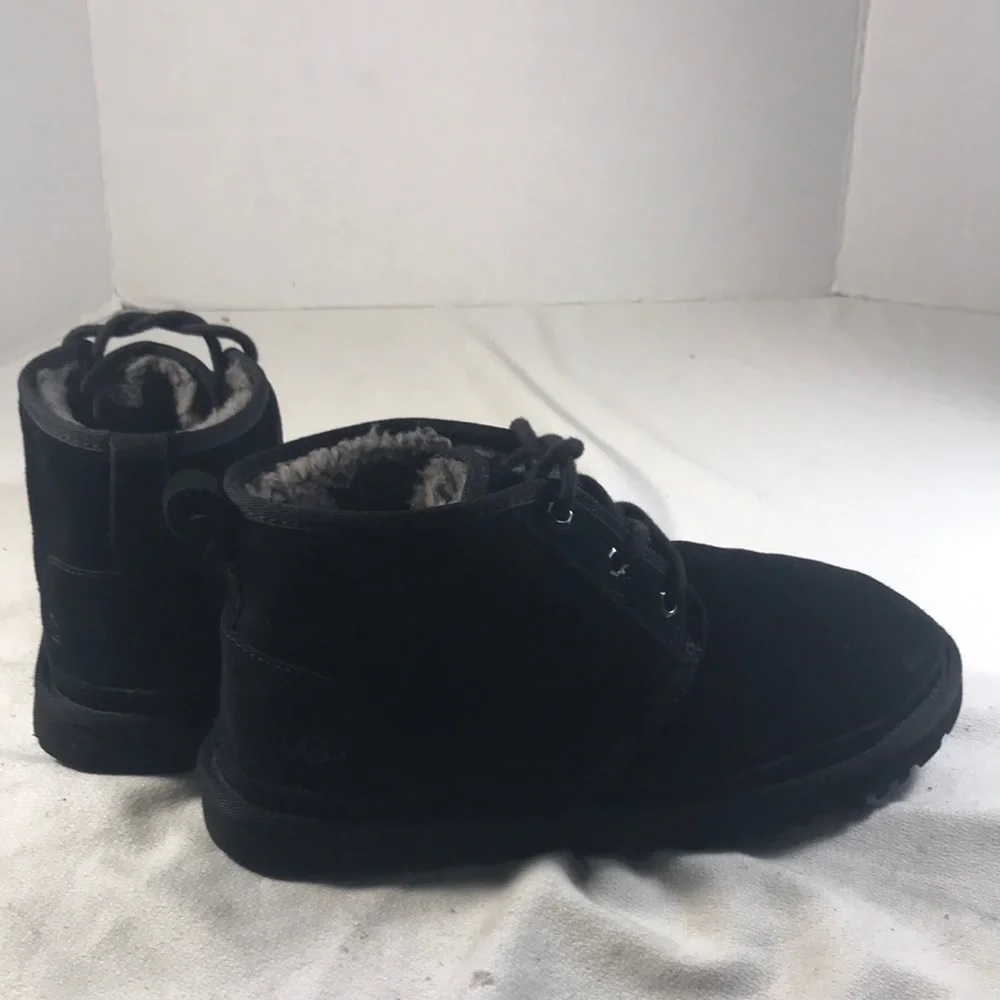 Ugg Mens Neumel Black Suede Chukka Lace Up Ankle Boots Size 9